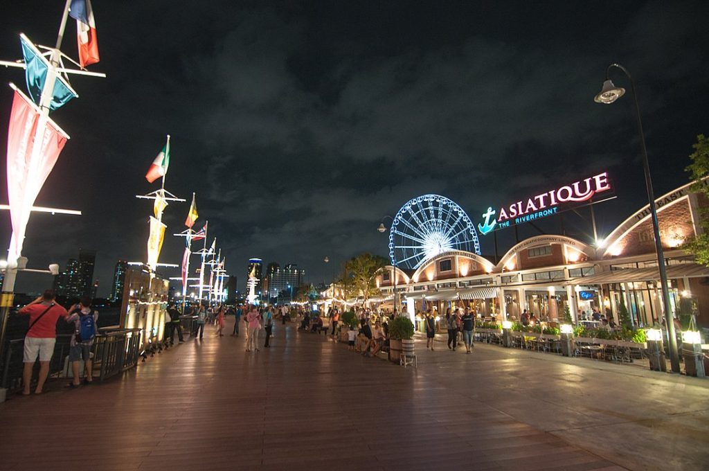 Best Places to Visit in Thailand Number 5 - Asiatique Riverfront at night.