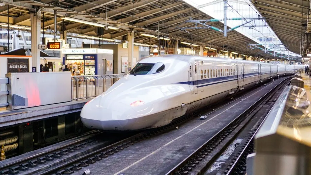 Photo of the iconic Shinkansen train.