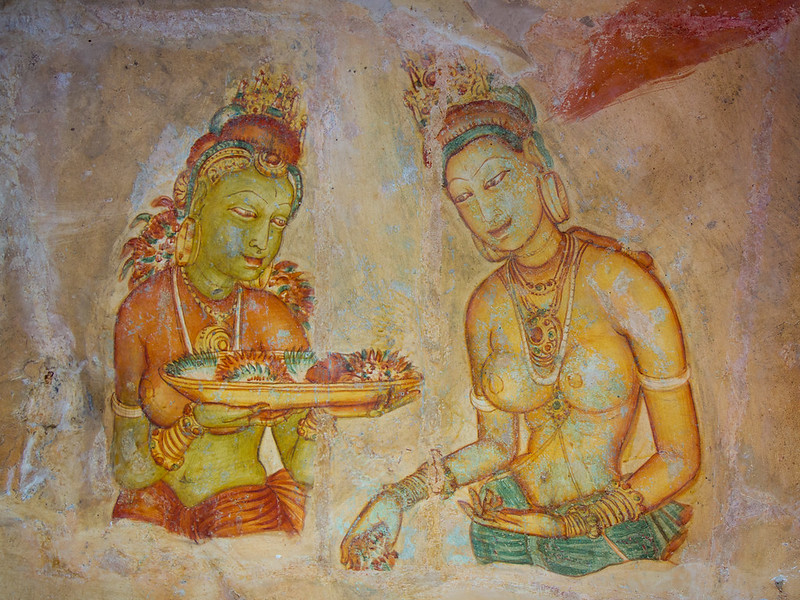 World famous frescoes in Sigiriya