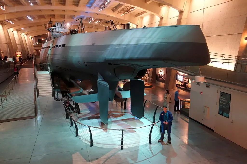 Photo of a Submarine in the Museum of Science and Technology, Chicago.
