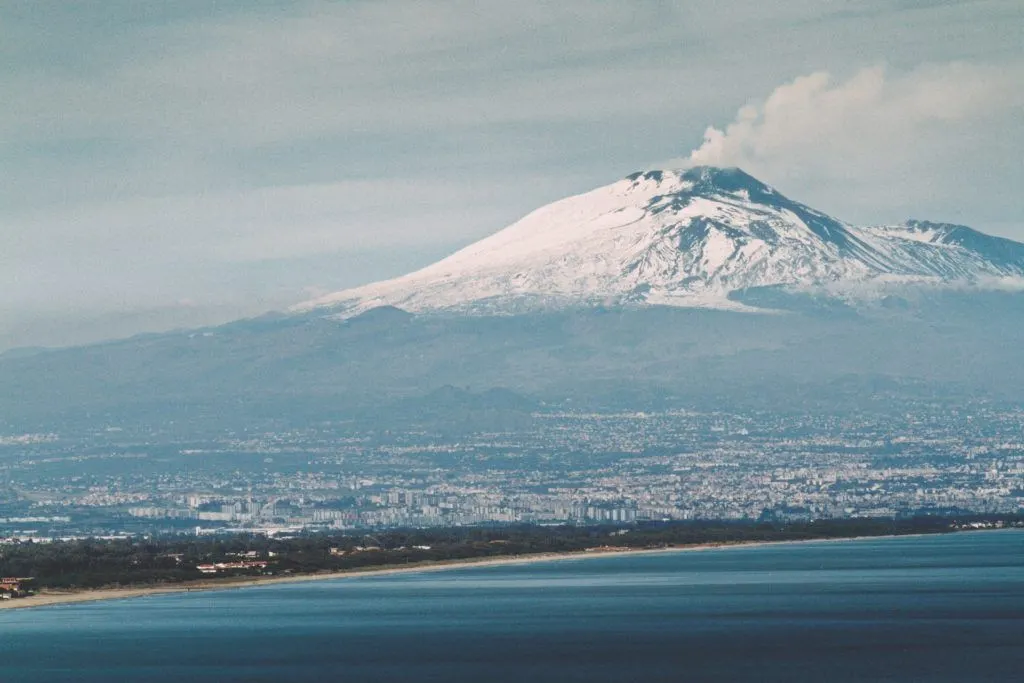 Mount Etna behind Catania