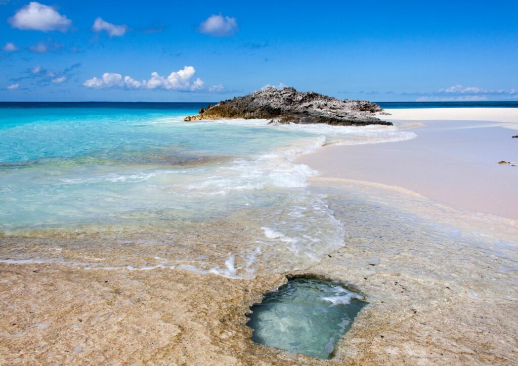 Flat Sandy Beach in the Bahamas