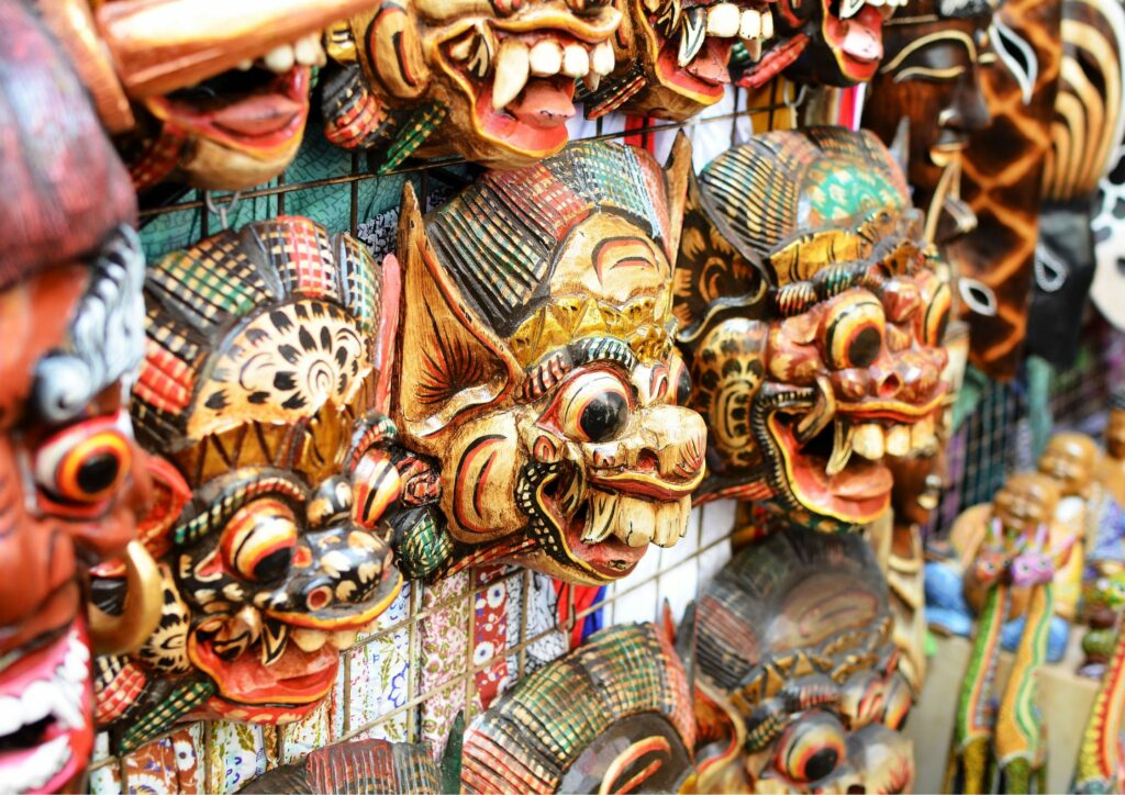 Masks at Ubud Traditional Art Market