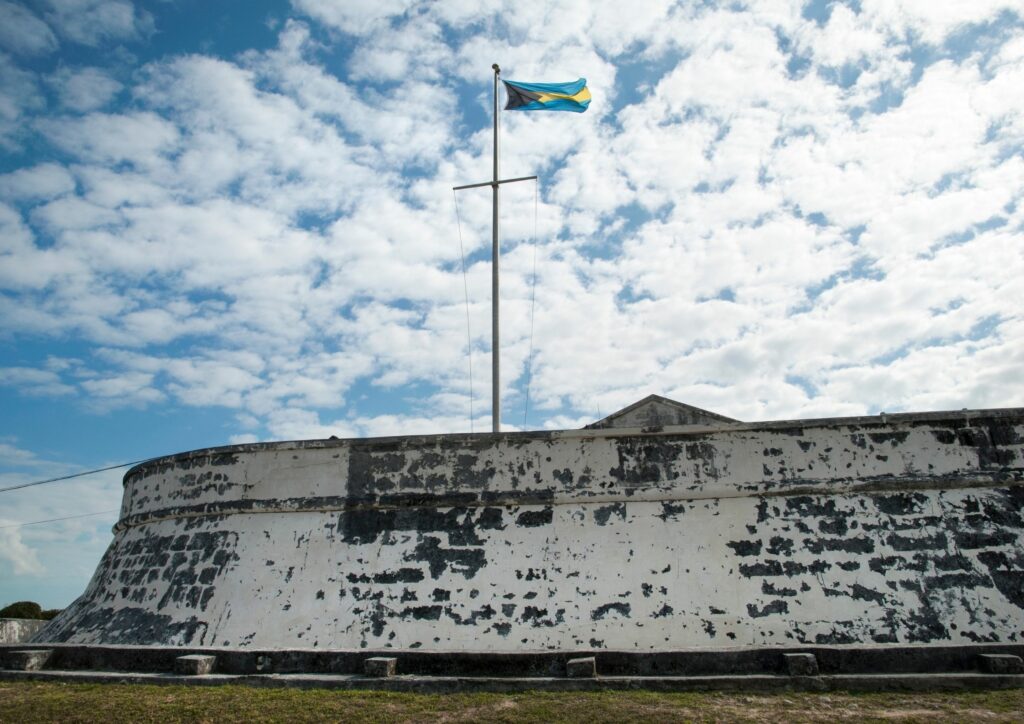 Fort Charlotte with hoisted Bahamas Flag