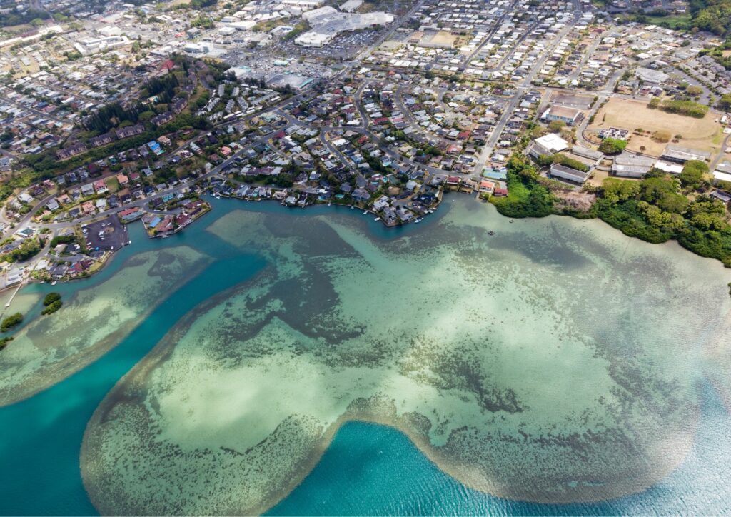 Kahalu'u Bay Aerial View