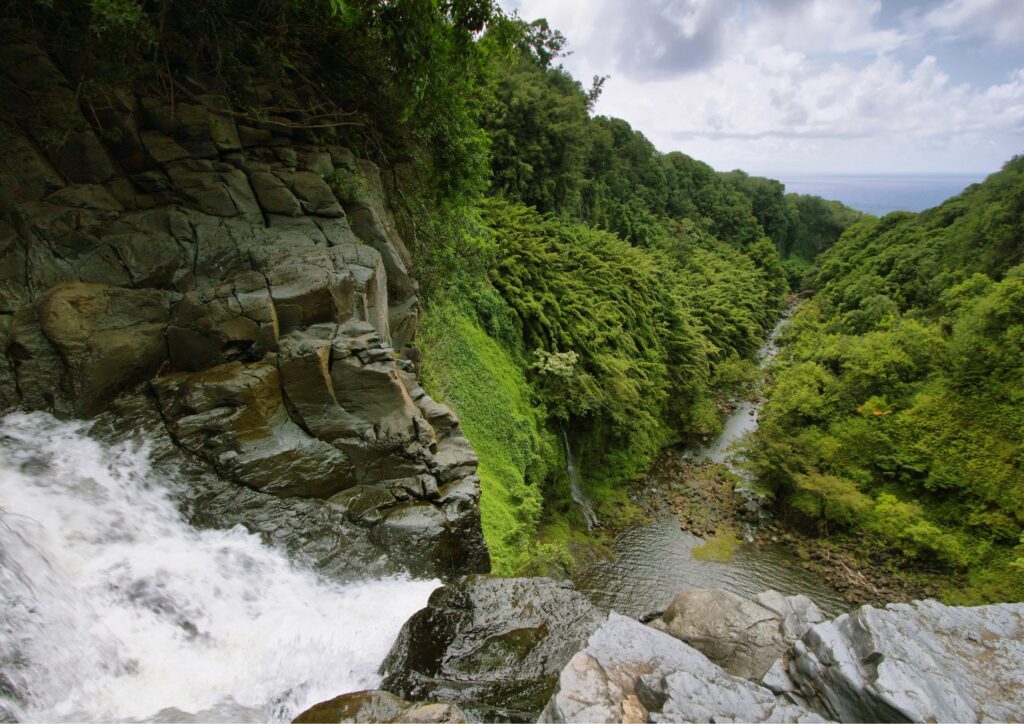 View from edge of Makahiku Falls