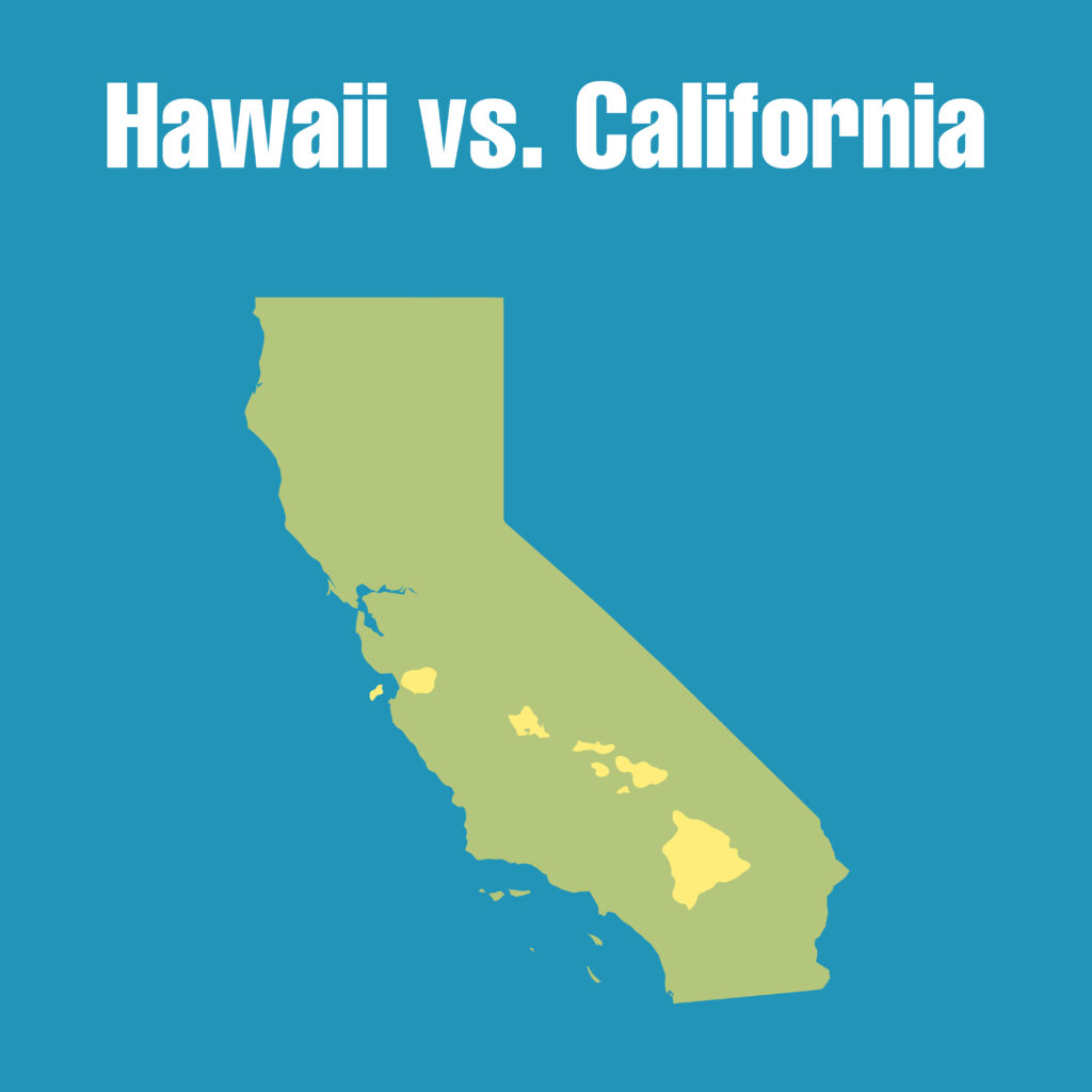 Hawaii Vs California Hawaii vs Florida Scaled Size Comparison