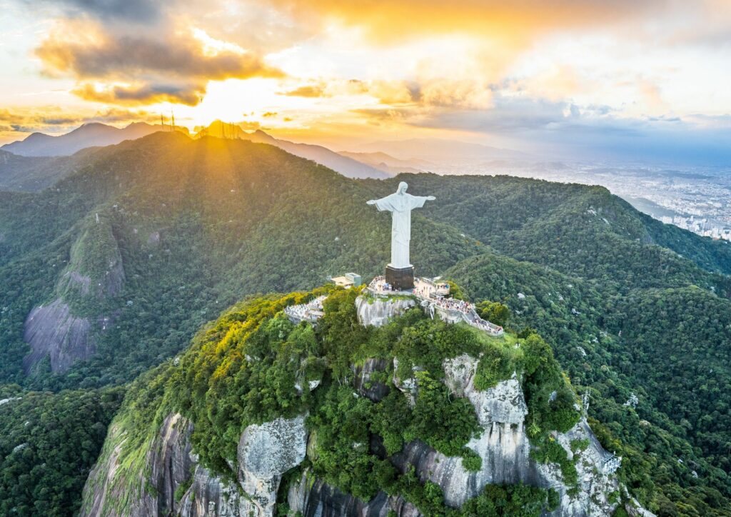 Aerial View of Christ the redeemer statue